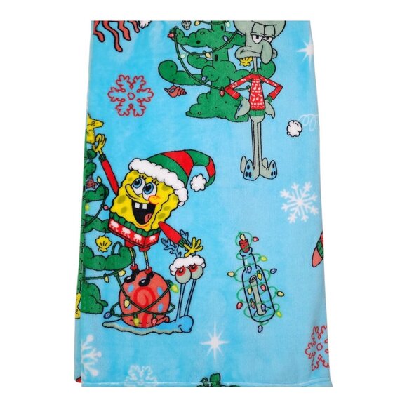 SpongeBob SquarePants Holiday Plush Throw Blanket 50" X 70" Super Soft Kids - Picture 2 of 12